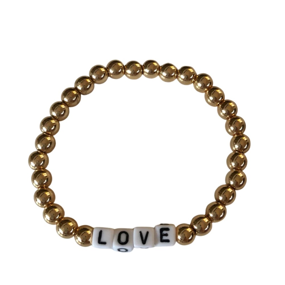 Shop LOVE Gold Hematite Beaded Bracelet